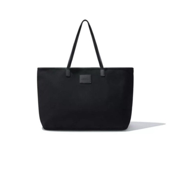 CLEOBELLA Black Canvas Tote Beach Classic Minimalist Travel Sleek Preppy - Picture 1 of 5